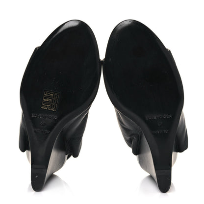 Balenciaga Veau Papier Wedge Sandals 41 Black White 5 of 11