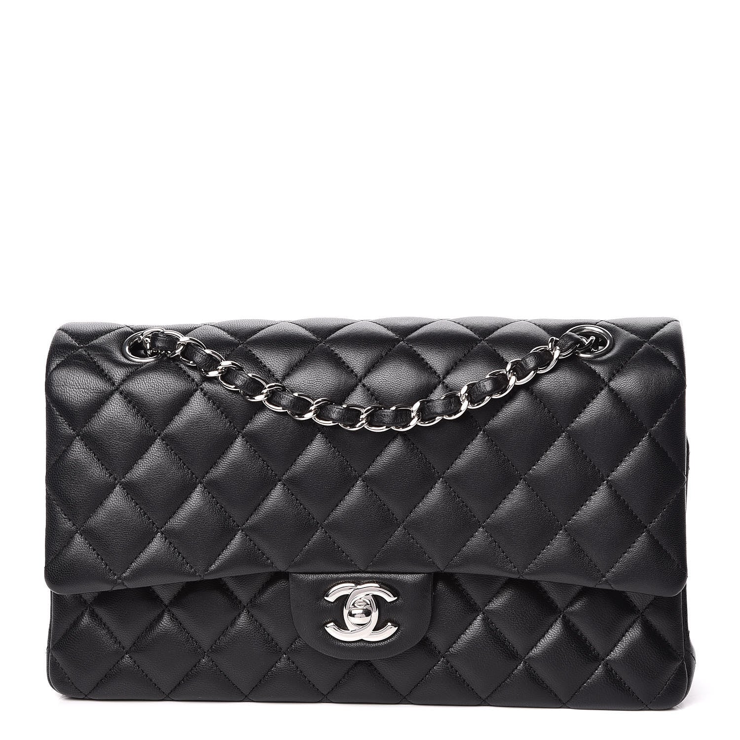 Chanel Lambskin Quilted Medium Double Flap Black 1 of 13