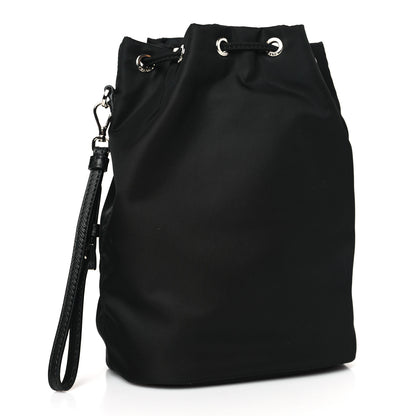 Prada Saffiano Tessuto Nylon Vela Bucket Wristlet Black 4 of 9