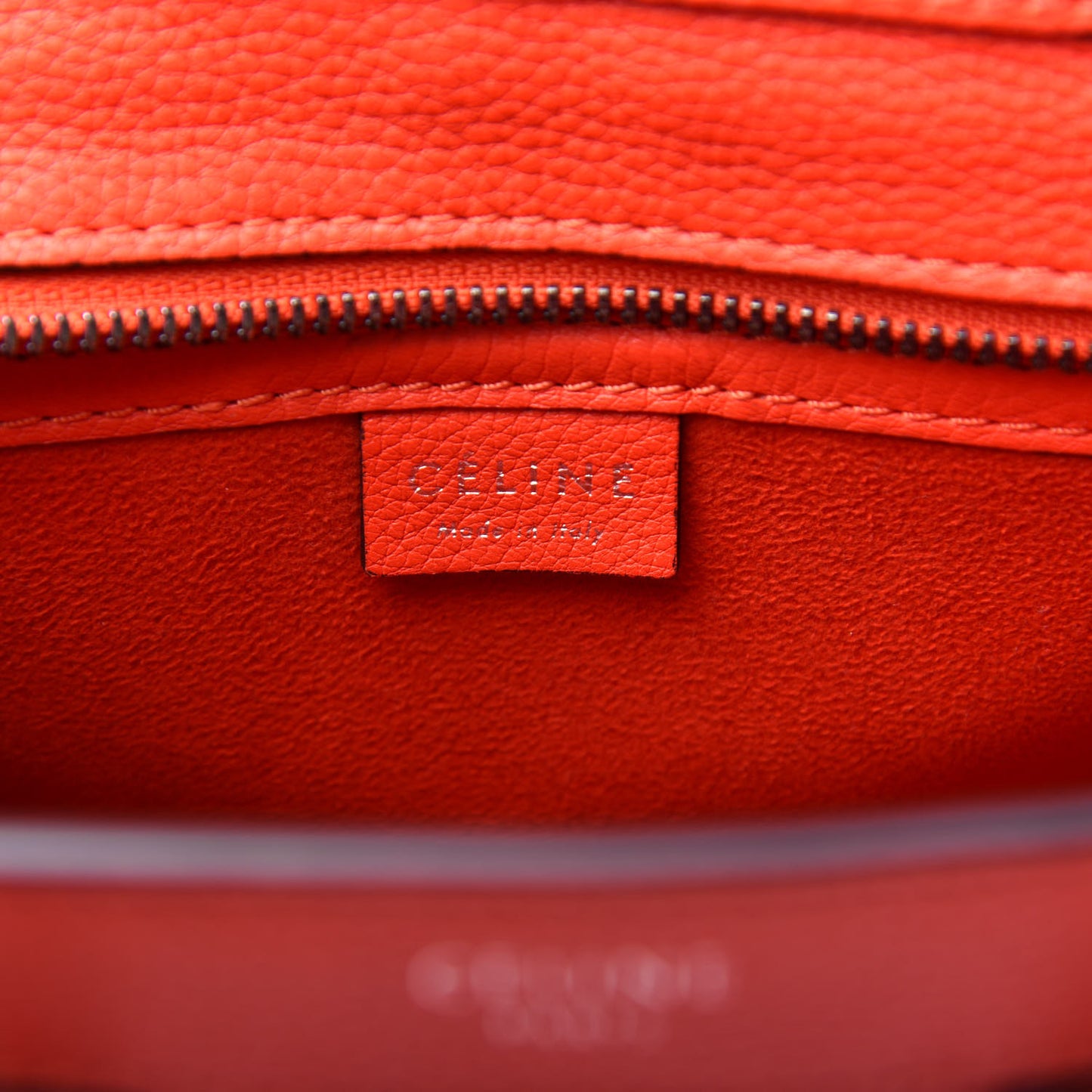 Drummed Calfskin Nano Luggage Vermillion