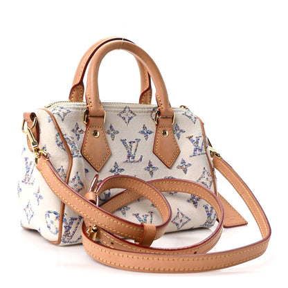 Louis Vuitton Monogram Jacquard Fabric Speedy Bandouliere 20 Multicolor Beige 3 of 9