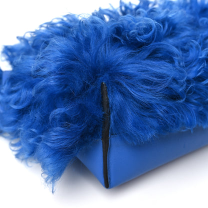 Loewe Nappa Shearling Flamenco Knot Clutch Blue 9 of 10
