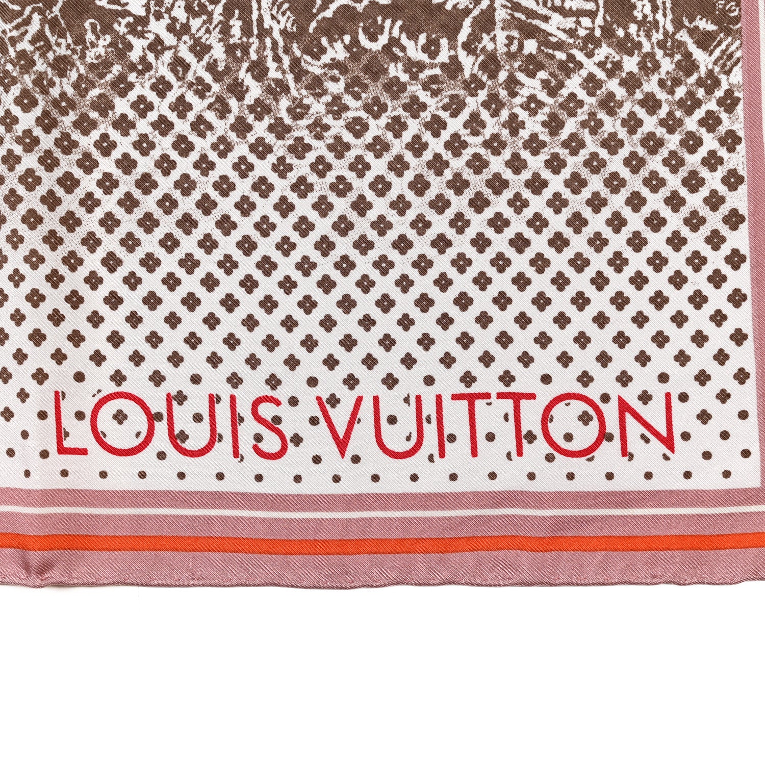 Louis Vuitton Silk Carre Paris Square Scarf Rose Brown 2 of 3