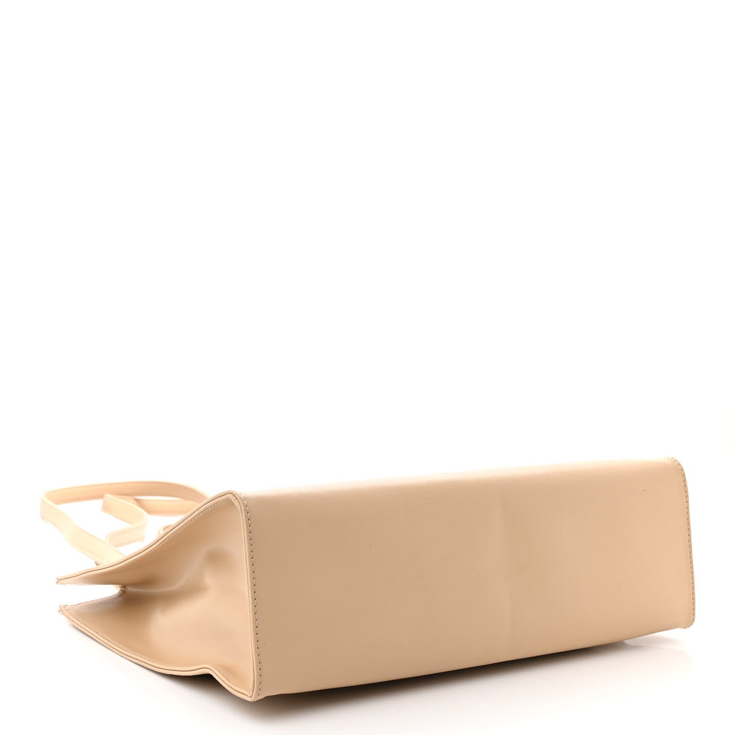 Vegan Leather Medium Shopping Bag Cream