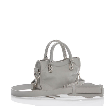 Balenciaga Chevre Silver Metallic Edge Hardware Classic Hardware Mini City Gris Glace 3 of 7