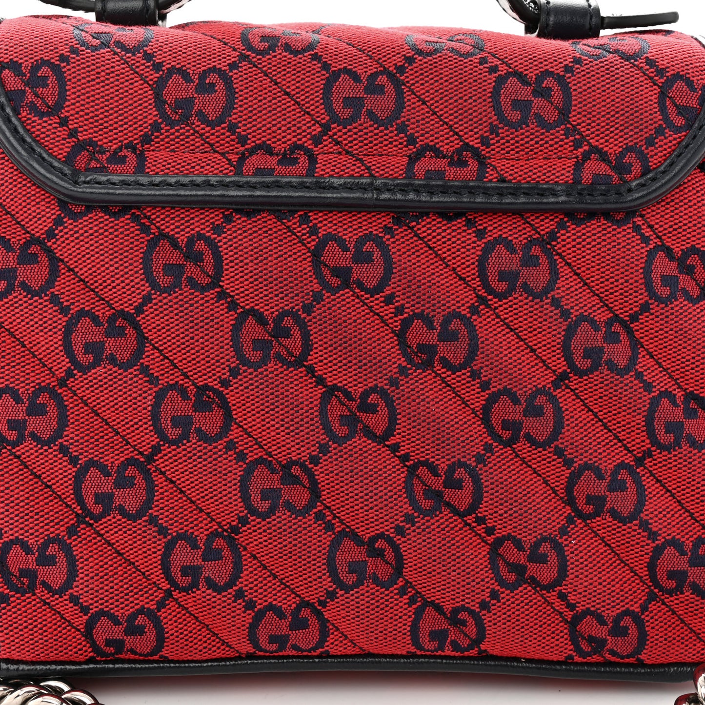 Monogram Multicolor Matelasse Diagonal Mini GG Marmont Top Handle Shoulder Bag Red Blue