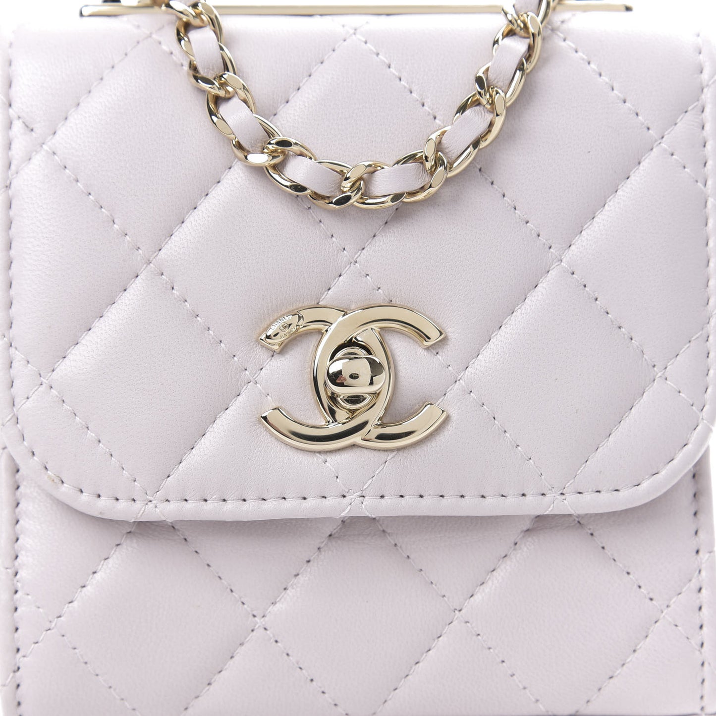 Lambskin Quilted Mini Trendy CC Clutch With Chain Lilas Lilac