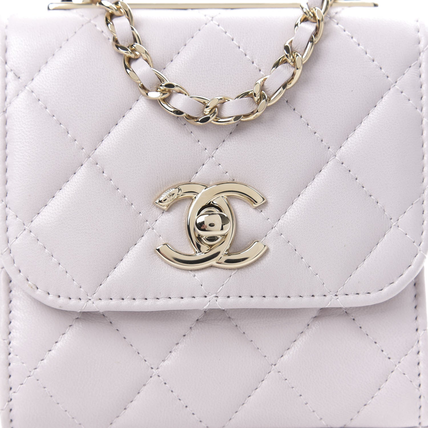 Chanel Lambskin Quilted Mini Trendy CC Clutch With Chain Lilas Lilac 10 of 10