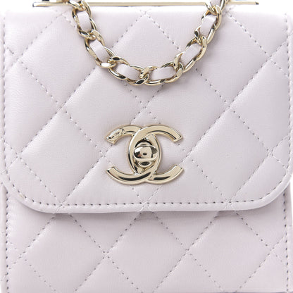 Chanel Lambskin Quilted Mini Trendy CC Clutch With Chain Lilas Lilac 10 of 10