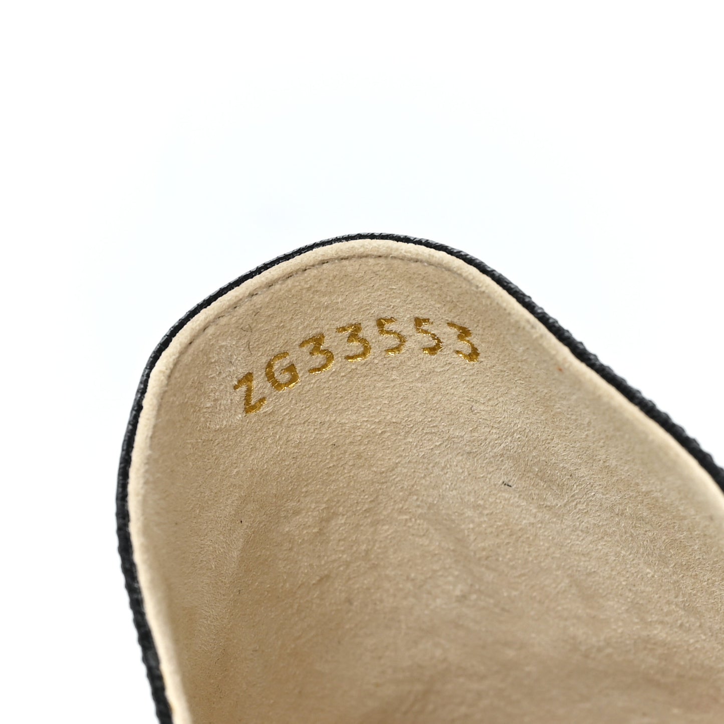 Iridescent Goatskin Patent CC Espadrille Mules 39 Black
