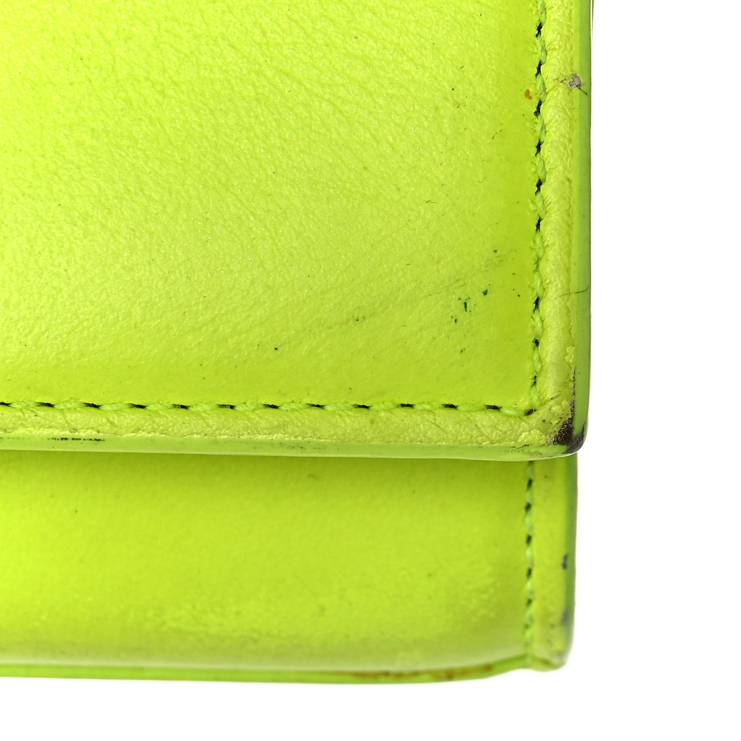 Saint Laurent Smooth Calfskin Small Monogram Kate Satchel Neon Yellow 11 of 16