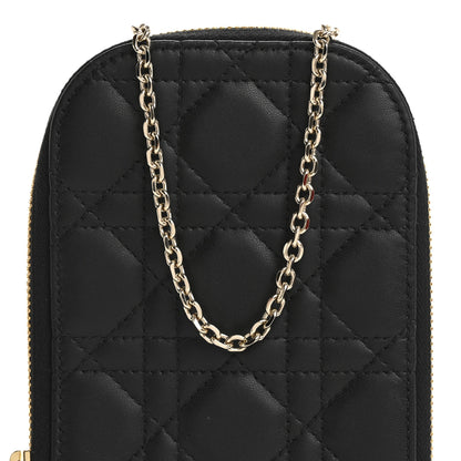 Christian Dior Lambskin Cannage Lady Dior Phone Holder Black 8 of 11