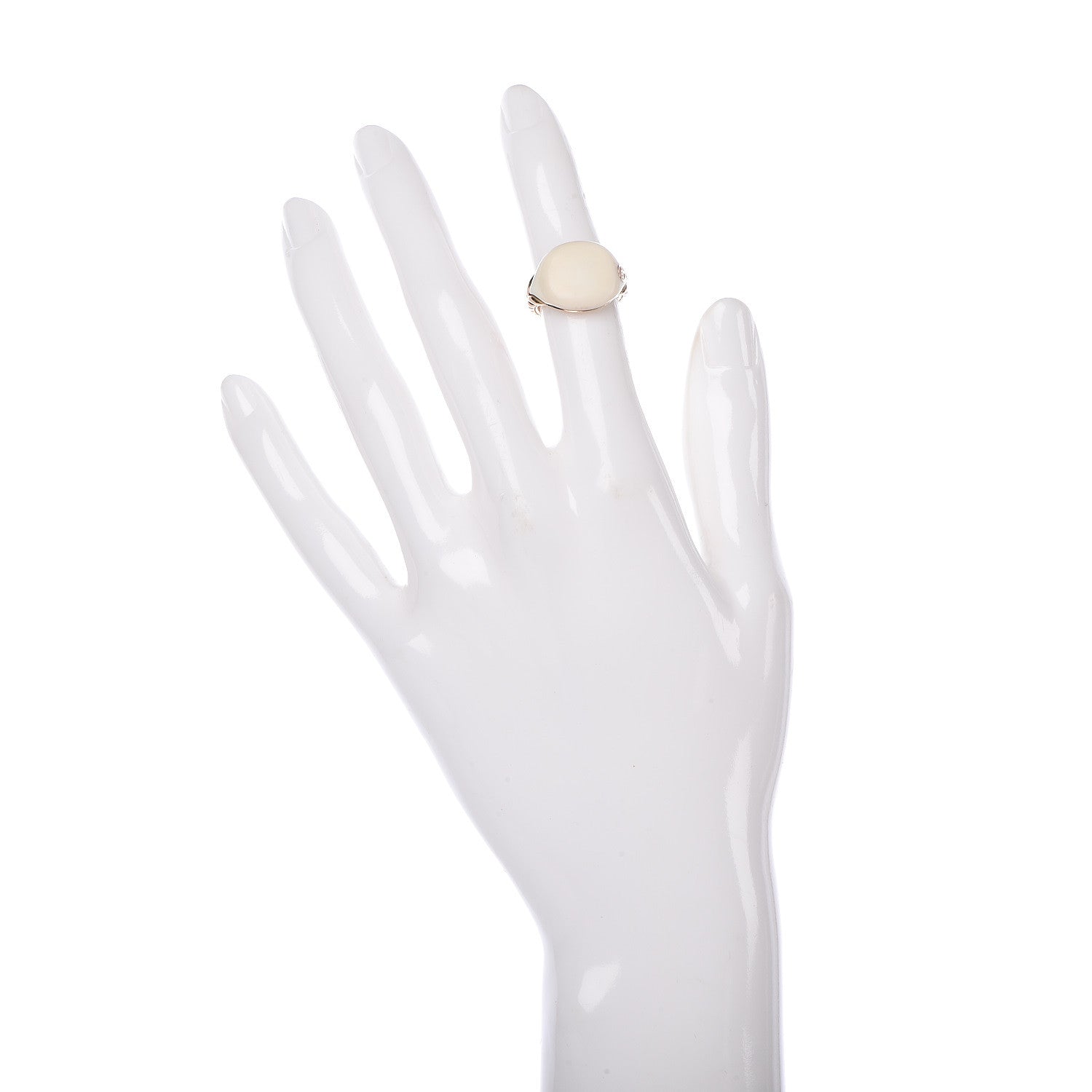 David Yurman 18K Rose Gold White Agate Signet Ring 47 4 2 of 5