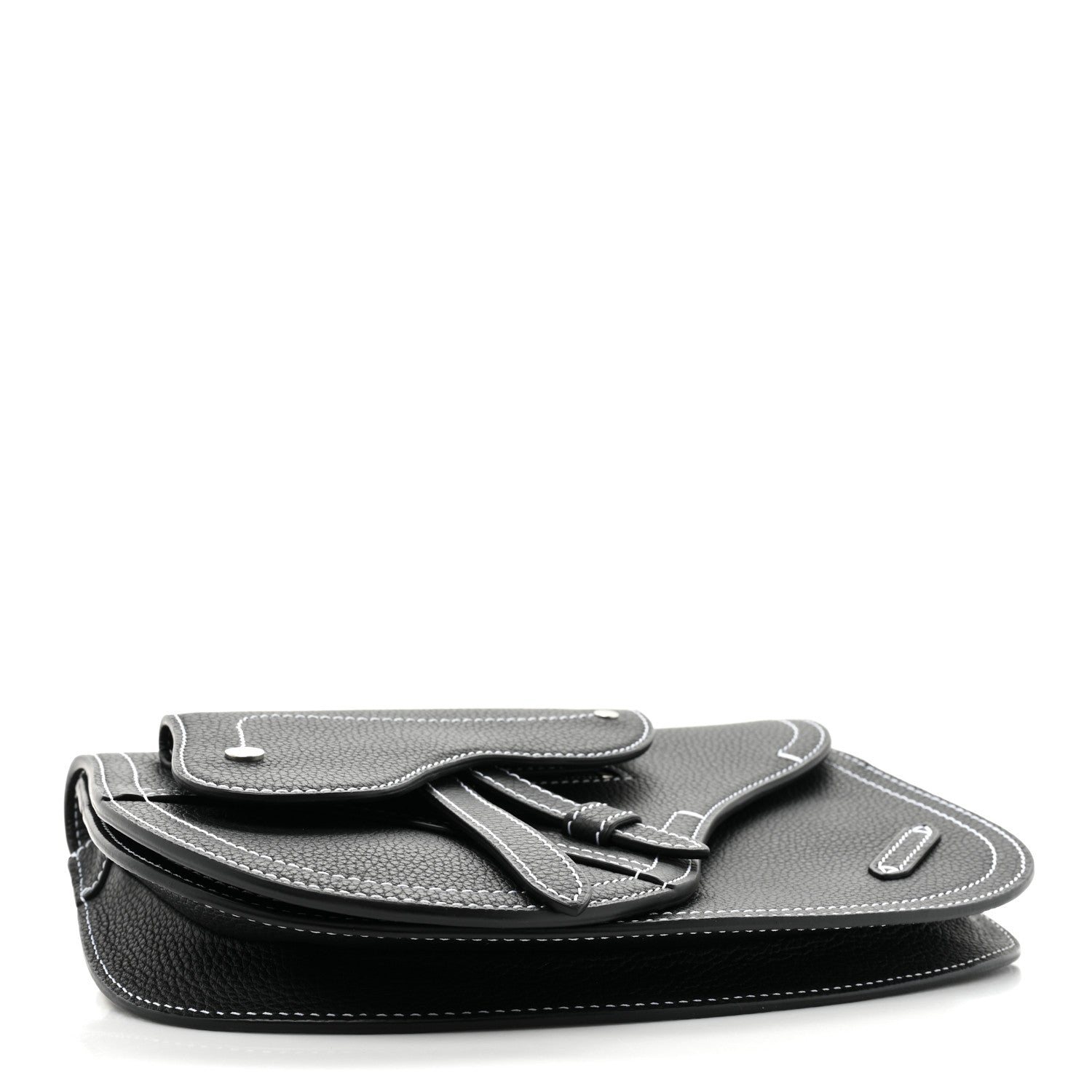 Christian Dior X KAWS Grained Calfskin Saddle Pouch Black 4 of 8