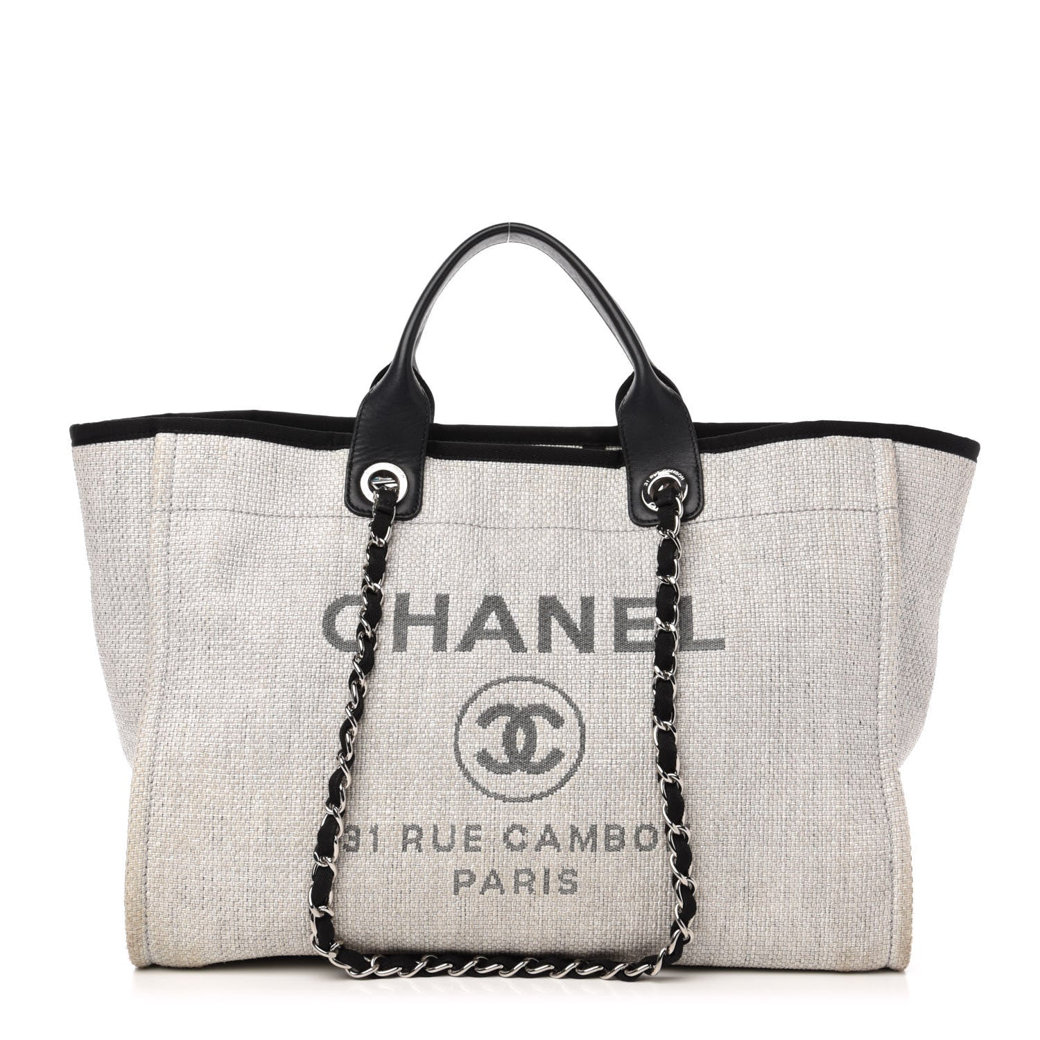 Chanel Canvas Medium Deauville Tote Grey 1 of 11