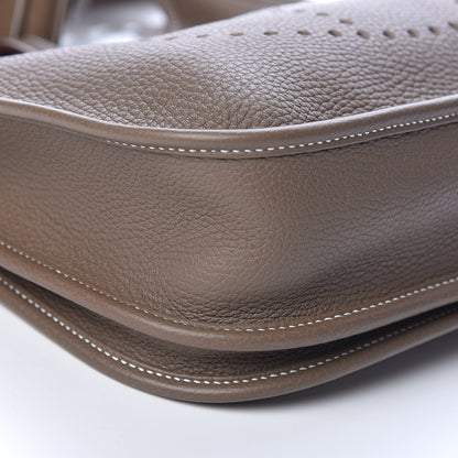 Hermes Taurillon Clemence Evelyne III PM Etoupe 10 of 12