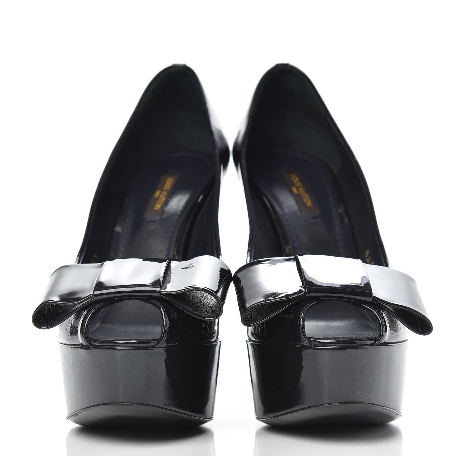 Louis Vuitton Vernis True Peep Toe Pumps 37 Blue Infini 3 of 10