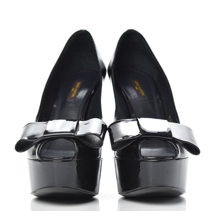 Louis Vuitton Vernis True Peep Toe Pumps 37 Blue Infini 3 of 10
