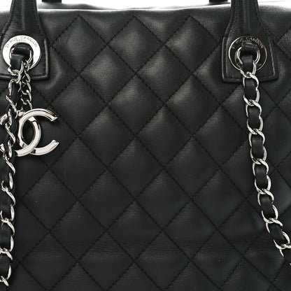 Chanel Calfskin Quilted Feather Weight Bowling Bag Black 8 of 12