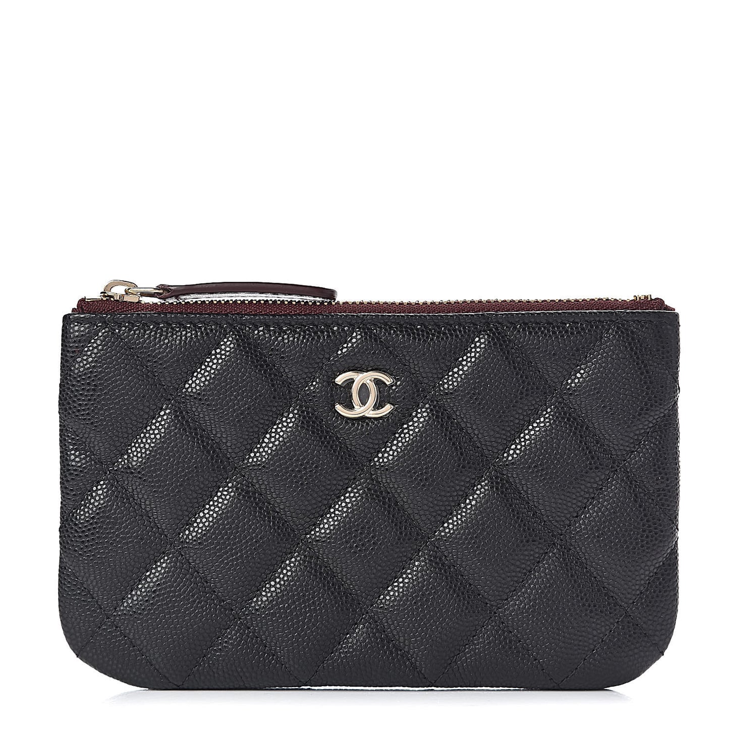 Caviar Quilted Small Cosmetic Case Black