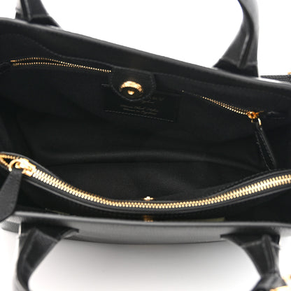Burberry Derby Calfskin House Check Medium Banner Tote Black 5 of 10