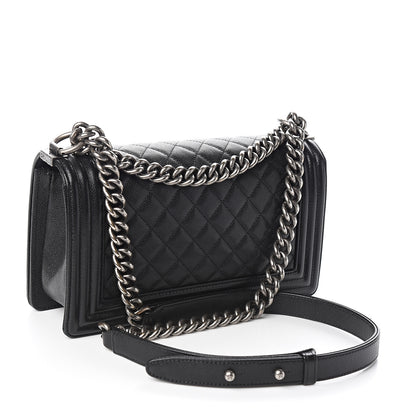 Chanel Caviar Quilted Medium Boy Flap Black 2 of 12