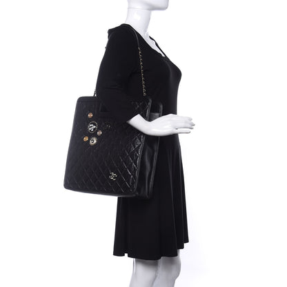 Chanel Aged Calfskin Medium Charm Shopping Bag Black 2 of 10