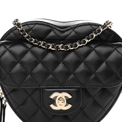 Chanel Lambskin Quilted CC In Love Heart Bag Black 8 of 11