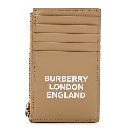 Burberry Calfskin London England Print Logo Card Holder Beige 1 of 6