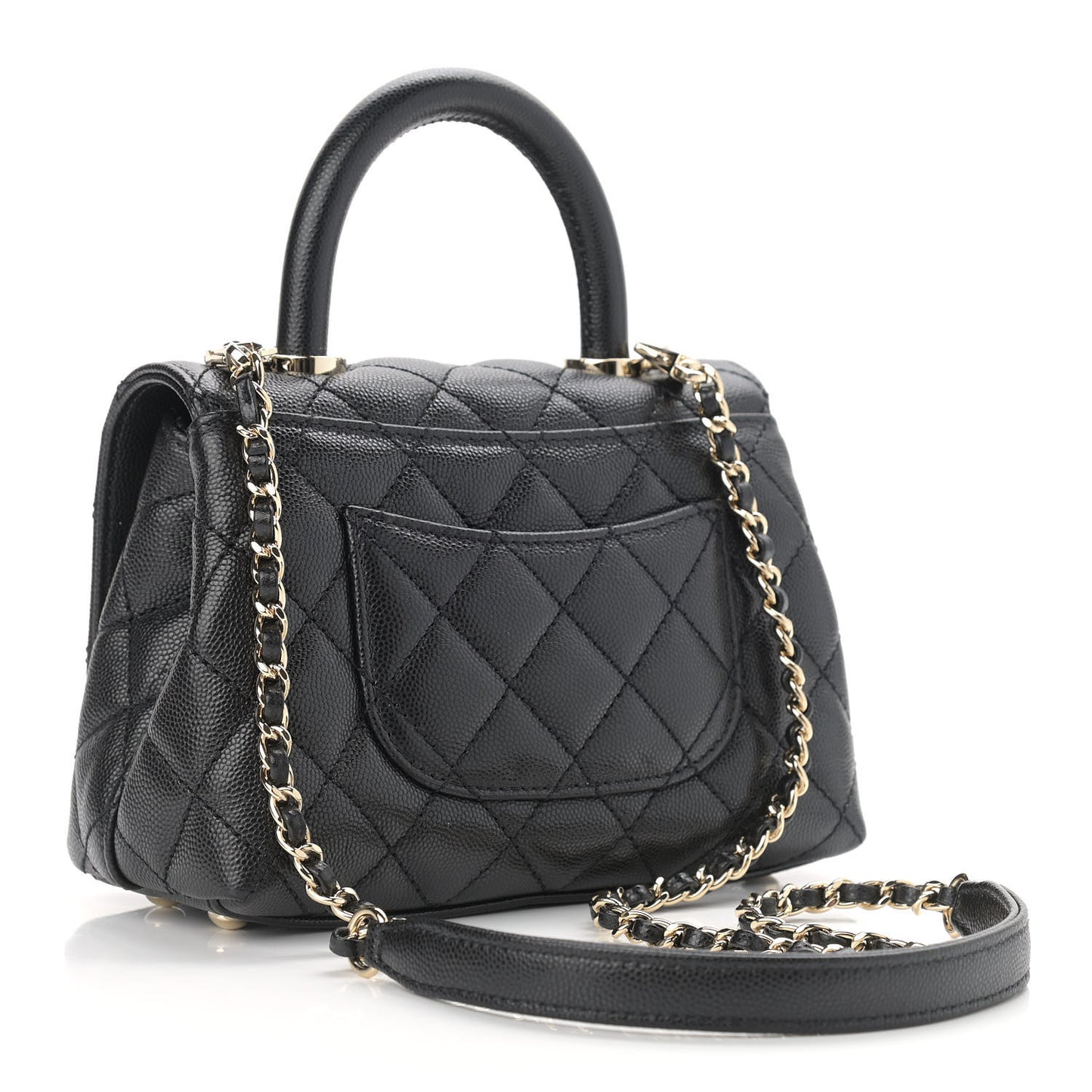 Caviar Quilted Extra Mini Coco Handle Flap Black