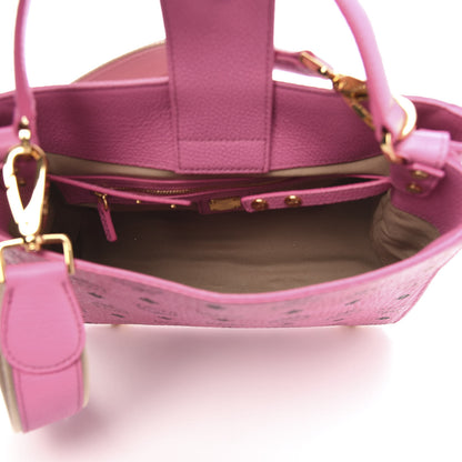 MCM Visetos Corina Shoulder Bag Pink 5 of 10
