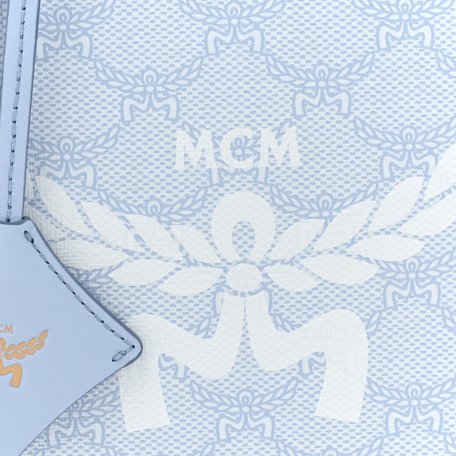 MCM Lauretos Nappa MIni Himmel Shopper Tote Ancient Blue 7 of 12