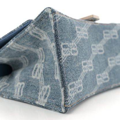 Balenciaga Denim BB Monogram Small Hourglass Top Handle Bag Blue 9 of 11