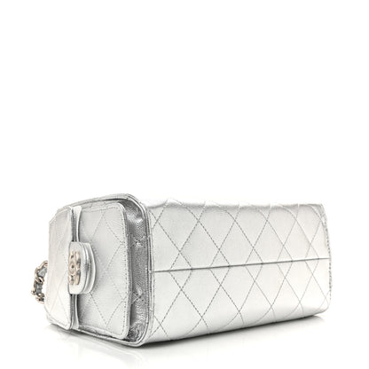 Chanel Metallic Caviar Quilted Mini Chanel 25 Handbag Silver 4 of 10