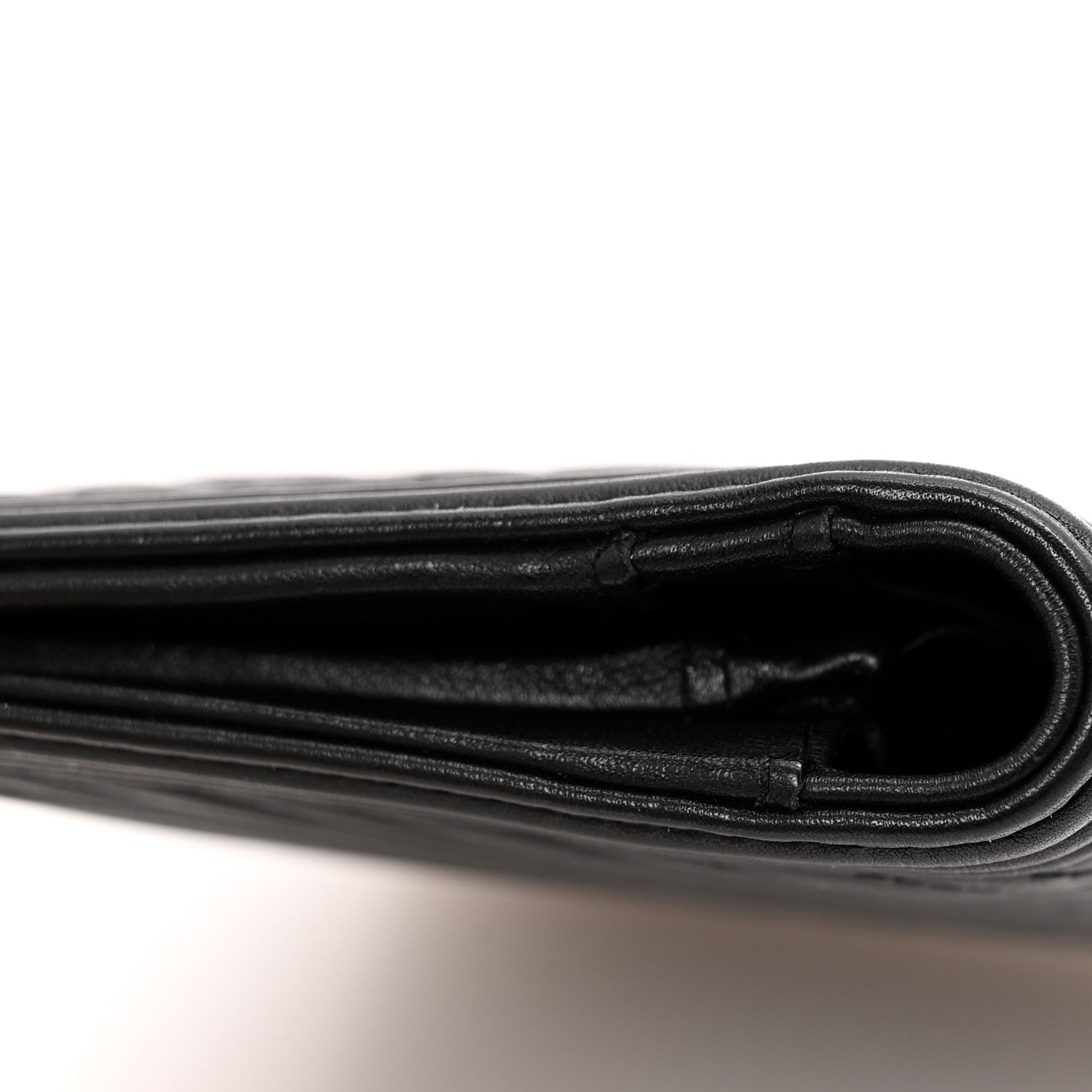 Chanel Calfskin Chevron Quilted Boy Yen Wallet Black 11 of 11