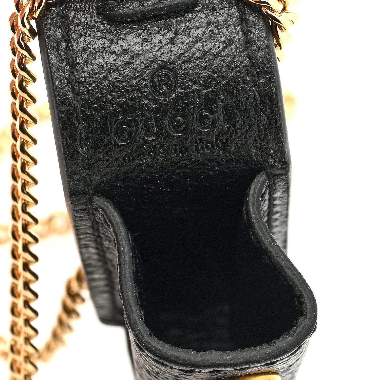 Gucci Textured Dollar Calfskin Enamel GG Lipstick Holder Necklace Black 6 of 6