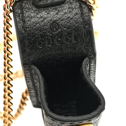 Gucci Textured Dollar Calfskin Enamel GG Lipstick Holder Necklace Black 6 of 6