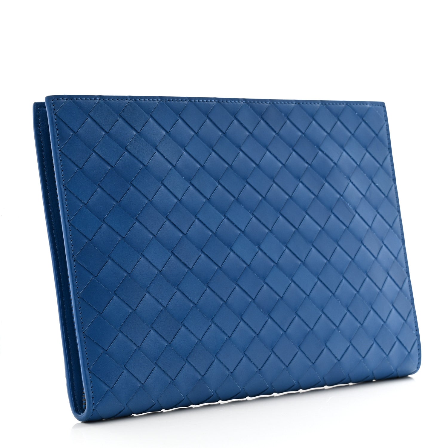 Bottega Veneta Nappa Intrecciato Wristlet Zip Wallet Bluette 3 of 8
