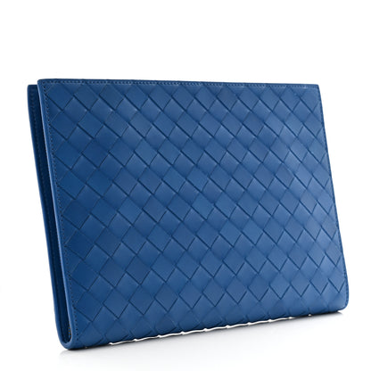 Bottega Veneta Nappa Intrecciato Wristlet Zip Wallet Bluette 3 of 8