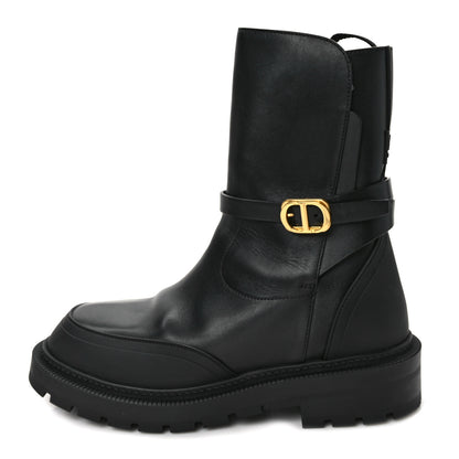 Christian Dior Calfskin Empreinte Ankle Boot 38 Black 1 of 9