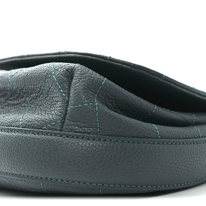 Chanel Grained Calfskin Stitched Small Messenger Flap Bag Teal 10 of 10