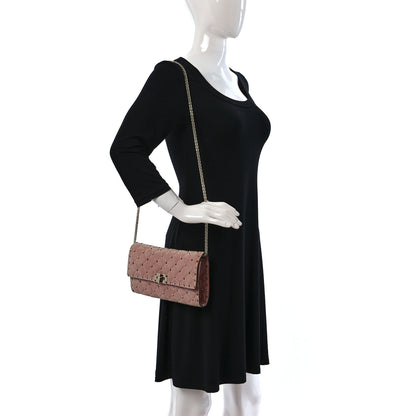 Valentino Garavani Suede Rockstud Spike Wallet on Chain Loto 2 of 12