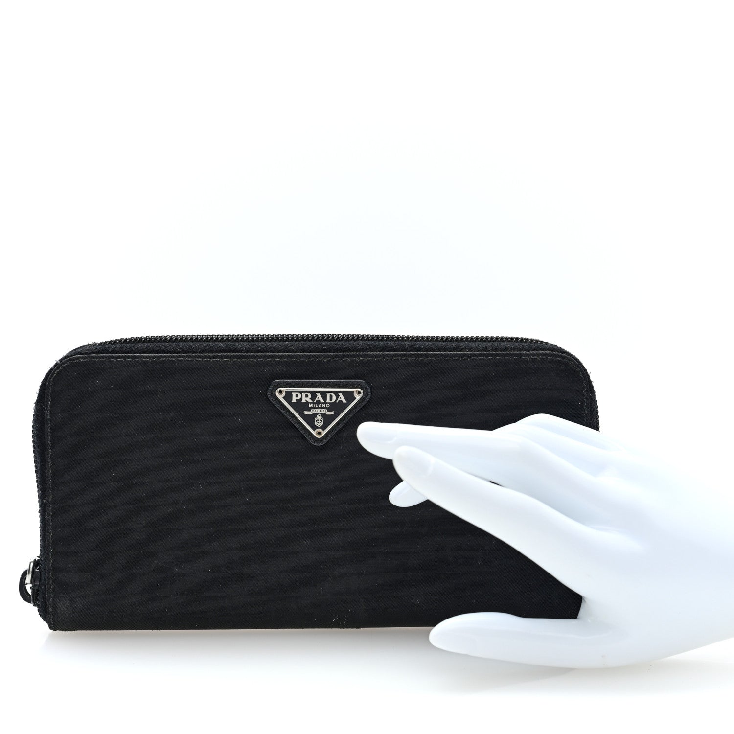 Prada Tessuto Nylon Zip Around Wallet Black 1912667 – FASHIONPHILE