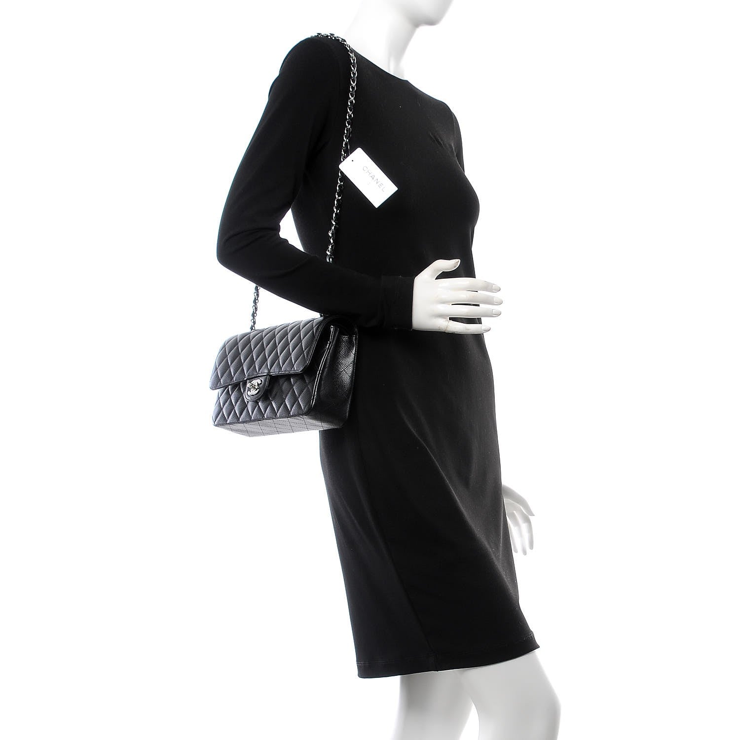 Chanel Caviar Quilted Medium Double Flap Black 2 of 9