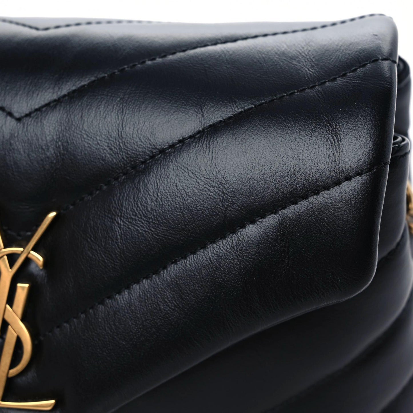 Calfskin Y Quilted Monogram Toy Loulou Crossbody Bag Black