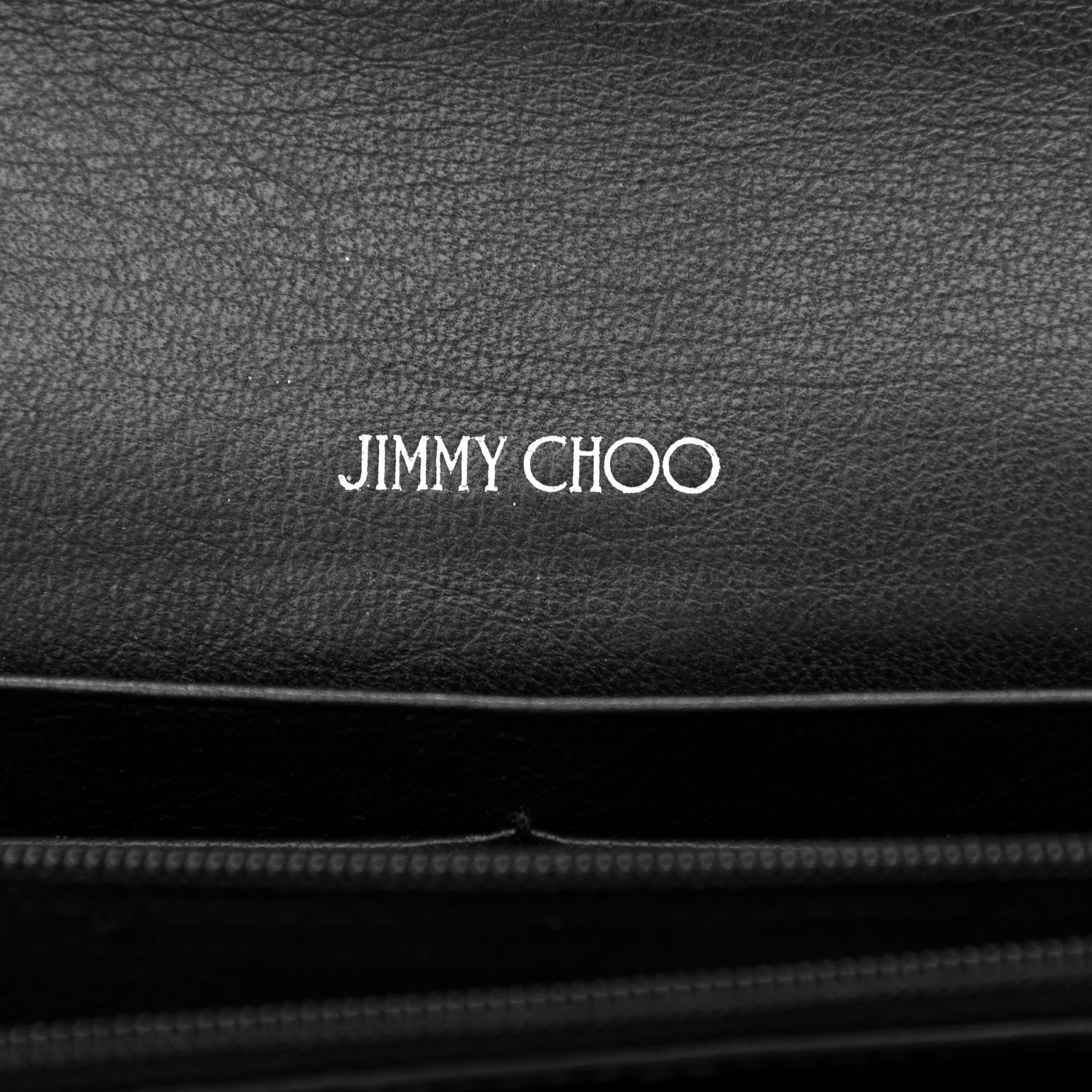 Jimmy Choo Calfskin Crystal Cheri Wallet on Chain Bag Black 6 of 11