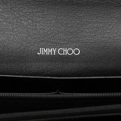Jimmy Choo Calfskin Crystal Cheri Wallet on Chain Bag Black 6 of 11