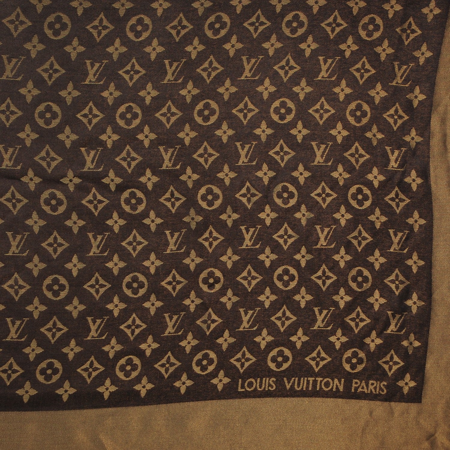 Louis Vuitton Silk Lurex Wool Monogram Shine Shawl Brown 4 of 5