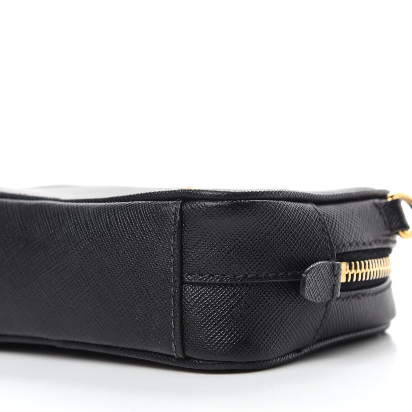 Saffiano Mini Camera Crossbody Bag Black