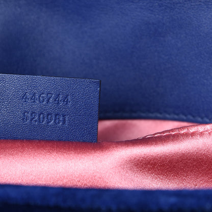 Gucci Velvet Matelasse Mini GG Marmont Shoulder Bag Cobalt Blue 7 of 14
